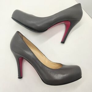 Luciano Padovan pumps 10 grey leather platform heels feminine luxury Made Italy